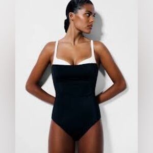 Reformation Black and White One-Piece Swimsuit
